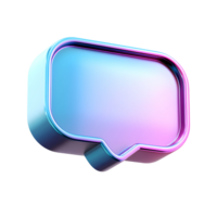 Iridescent Speech Bubble with Chrome Border on Transparent Background modern png