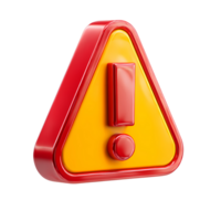 Red and Yellow Warning Sign with Exclamation Point on Transparent Background png