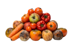 A vibrant display of assorted fresh fruits and vegetables in abundance png