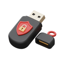 Secure 3D USB Flash Drive, Ideal for Data Storage, Digital Security, and Portability png