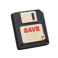 Iconic 3D Floppy Disk Save Icon, Perfect for Data Storage and Digital Preservation png