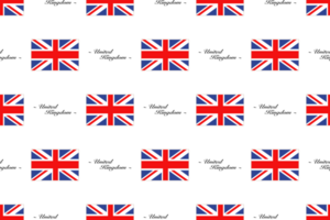 Seamless pattern background with the UK flag png