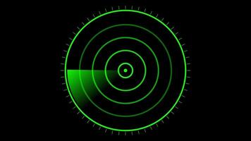 Futuristic green radar scan animation display video