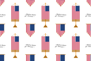 Seamless pattern background with the USA flag and country name png