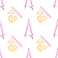 Back to school seamless pattern background with geometric rulers png