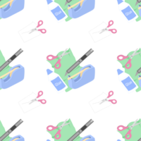 Back to school seamless pattern background with craft and art supply png