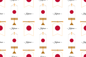 Seamless pattern background with the Japanese flag and country name png