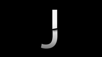 Letter J with slice effect typography. Black solid and green screen background. 4k video