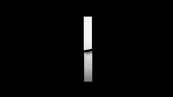 Letter I with slice effect typography. Black solid and green screen background. 4k video