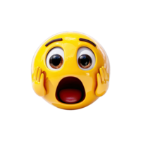 3D Rendered Shocked Emoticon Face png