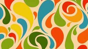 A colorful pattern of swirls on a beige background video