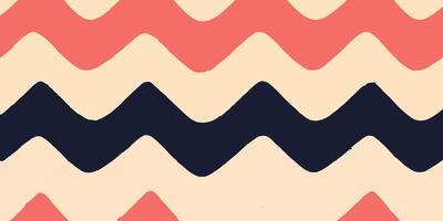 Chevron Pattern Coral Navy Cream Zigzag Design vector