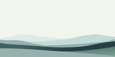 Serene Landscape Minimalist Green Mountain Range Background vector