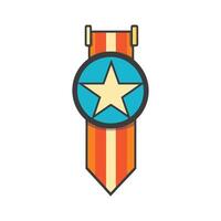 Achievement Medal Award Badge Icon Design Graphic for Recognition Success vector