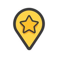 Yellow Star Map Pointer Location Icon GPS Navigation Symbol vector