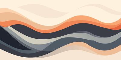 Abstract Wave Pattern Peach Gray and Black Swirls Background Texture vector