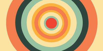 Circular Design Concentric Rings Abstract Art Target Pattern Warm Color Palette vector