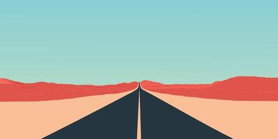 Open Road Minimalist Desert Highway Landscape Artistic Travel and Journey Visual vector