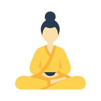 Serene Meditation A Buddhist Monk in Contemplation vector
