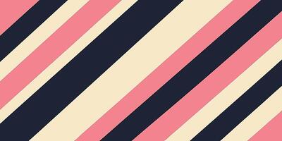 Diagonal Stripes Pattern Pink Cream and Navy Blue Design vector