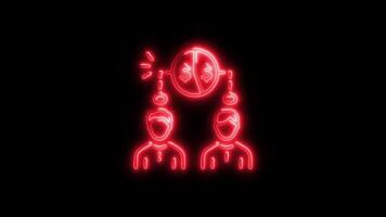 Glowing Shareholder Icon and Symbol in HD Neon Animation on Black Background video
