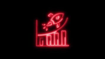 Glowing Sales Icon and Symbol in HD Neon Animation on Black Background video
