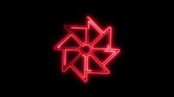 Glowing D Design Icon and Symbol in HD Neon Animation on Black Background video
