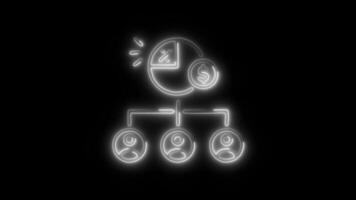 Glowing Dividend Icon and Symbol in HD Neon Animation on Black Background video