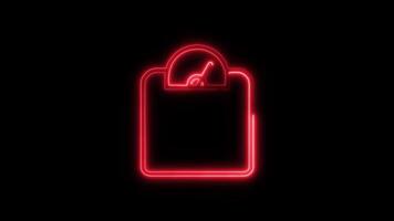 Glowing Body Scale and Symbol in HD Neon Animation on Black Background video