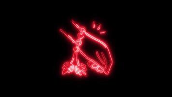 Glowing Bracelet Icon and Symbol in HD Neon Animation on Black Background video