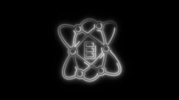 Glowing Data Science Icon and Symbol in HD Neon Animation on Black Background video