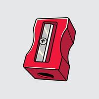 Red pencil sharpener illustration vector
