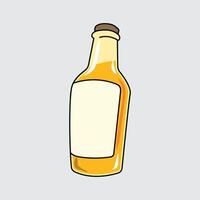 Beer bottle simple isolated cartoon illustration with a light background vector