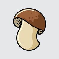 Mushroom vegetable Simple isolated cartoon illustration with a light background vector