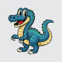 Funny Baryonyx Dinosaur isolated cartoon illustration with light background vector