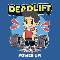 Cartoon character lifting weights vector