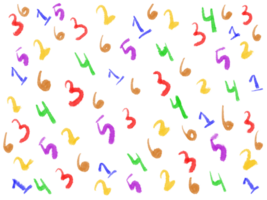 Random Colorful Numbers Repeating Pattern png