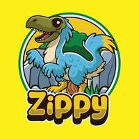 Cartoon dinosaur named Zippy vector