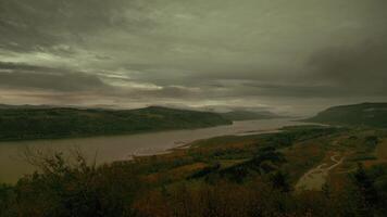Tranquil River Under Cloudy Skies video