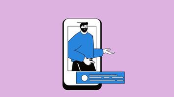 man holding a smartphone. concept of internet, communication, network, internet, network, network, internet, network connection video