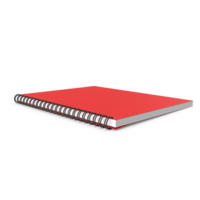 Spiral Notebook, Red, Closed, Top View transparent background png