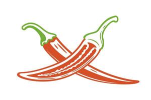 Red chili pepper illustration isolated on white background vector