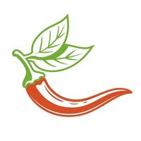 Red chili pepper isolated on white background vector