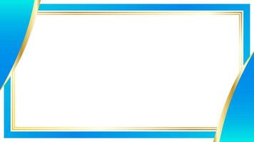 Elegant Blue and Gold Border Frame Background vector