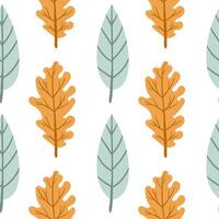Modern abstract seamless patterns with natural colorful shapes. Autumn colors and fall leaves. illustration in flat style for Wrapping paper, textile print vector