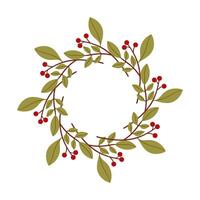 Round frame made of berries , leaves. Woodland wreath. Elegant floral seamless pattern. Template with copy space for wedding invitations and greeting cards. vector