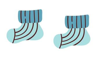 Baby blue Socks Flat Icon Design For Personal and Commercial Use , hand drawn flat cute illustration isolate on white background . vector