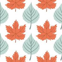 Modern abstract seamless patterns with natural colorful shapes. Autumn colors and fall leaves. illustration in flat style for Wrapping paper, textile vector