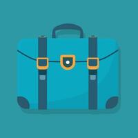 a blue suitcase with two straps on it vector