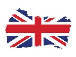 UK Union Jack flag in a creative brush stroke design symbolizing unity and heritage. vector